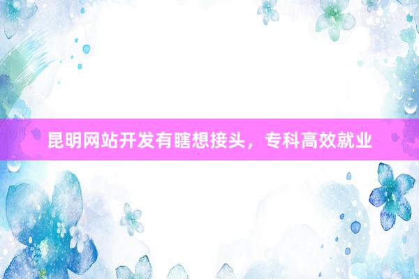 昆明网站开发有瞎想接头，专科高效就业