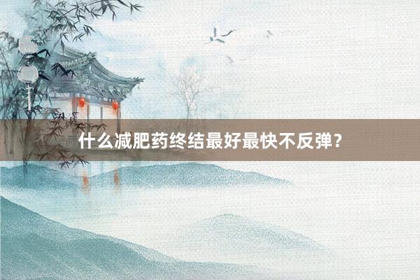 什么减肥药终结最好最快不反弹？